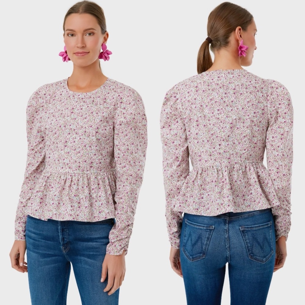 NWT Tuckernuck Hyacinth House Mia Floral Puff Sleeve Blouse